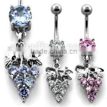 belly ring with Cubic Zirconia - grapes