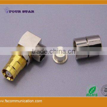 1.6/5.6 Female Bulkhead Right Angle Clamp Connector For Flex-3 Cable B