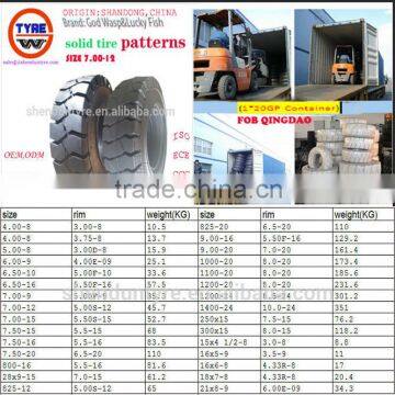 solid forklift tires 7.00-12,Industrial forklift Tyre 7.00-12