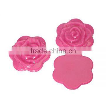 Romantic rose shaped pocket cosmetic mirror for travel makeup use