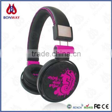 Hot sale foldable headphone stereo MP3 MP4 portable big colorful custom made changing color headphones