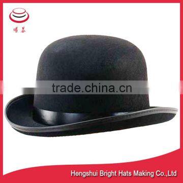 New Mens 100% Wool Felt Black Derby Bowler Hat