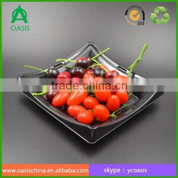 Disposable sushi plastic packaging with plastic cover lid