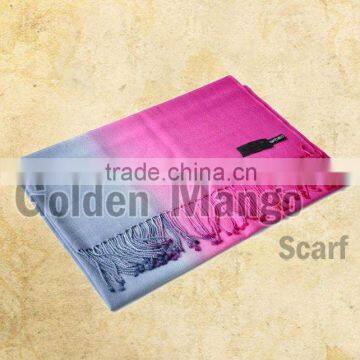 Two-tone color wool pashmina shawl