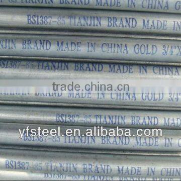 BS 1387 hot dip galvanized tube manufacturer chinas YOUFA group LGJ