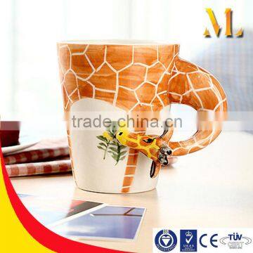 Hot sale Creative 3D giraffe shape mugs coffee mug for lovers gift/christmas gift