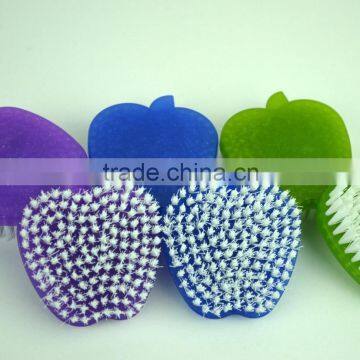 apple shaped plastic scrubbing brush cleaning brush