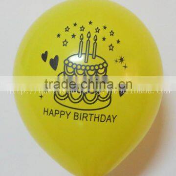 1 side 1 color logo printing Happy birthday latex balloon for festivals