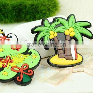 promotional custom chrismas tree shape Soft PVC decoration Fridge Magnet