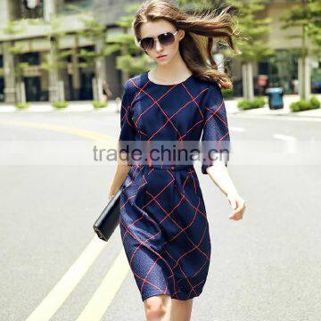 2015 ladies latest fashion striped simple slinky dress