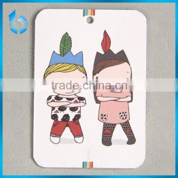 New style 2016 printed paper swing tag accessories for baby clothing