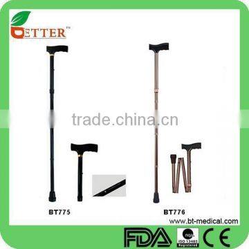 Folding T-hand walking stick