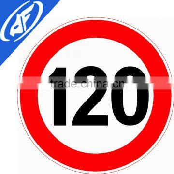 Reflective adhesive 120 yard limit Road sign