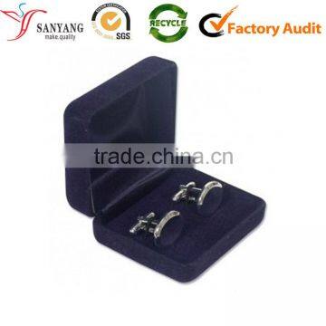 Packaging box manufacturer wholesale velvet cuff link box cheap custom