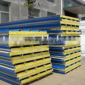 Composite Steel Structure Rock Wool Sandwich Panel For Wall