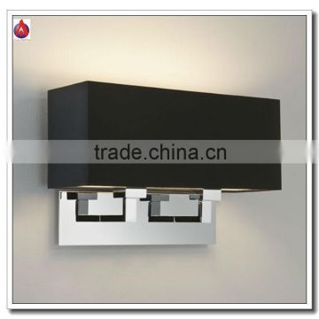 modern double square wall lamp with black fabric shade MB919-2