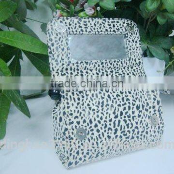 2016 New Arrival Makeup Bag Leopard Print PVC Cosmetic Bag Sexy Lady Bag With Mirror photo-4
