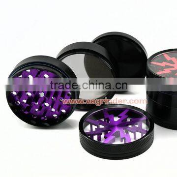 Custom logo 55mm 63mm herb powder grinder black herb grinder