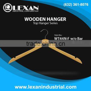 WT44N-F W/o Bar - 17" Wooden Hangers for Tops, Shirt, Blouse, Jacket, Blazer, Coat (Philippines)