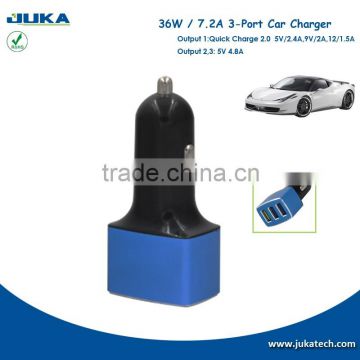 outlet 3 USB car charger , Electric Type and Mobile Phone Use 2.4A USB car mobile charger