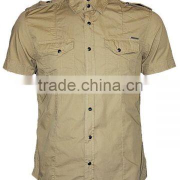 100% Organic Cotton Short Sleeve Mens Fashion Dress Shirts