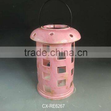 Ceramic garden lantern candle holder with solar light