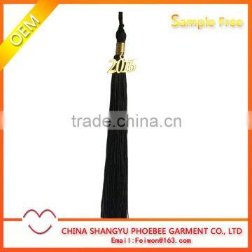 Hot Sell Graduation Cap Black Tassel With Gold 2016 Charms