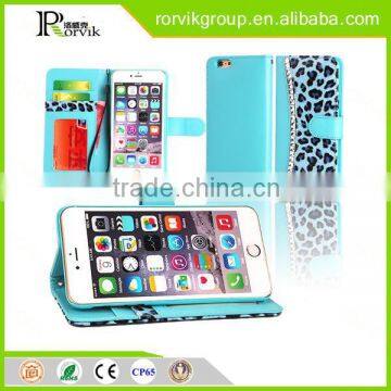 5.5 inch leopard print cell phone case that imbue diamond for iphone 6 plus