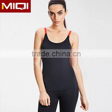 Classic design OEM womens yoga wear 4 way stretch fabric stringer tank top wholesale