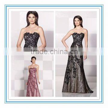 Mysterious Sexy mother of bride Strapless lace A-line dress with scalloped Evening gown evening dresses(YASA-301)                        
                                                Quality Choice