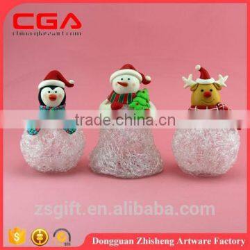 Fancy Christmas decoeration polyresin snowflake snowman deer