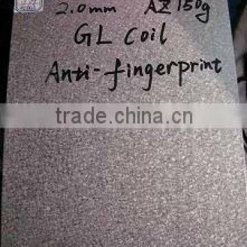 Galvalumed steel coil,GL coil,JIS G3321,2.0x1000mm,Anti-fingerprint,AZ150