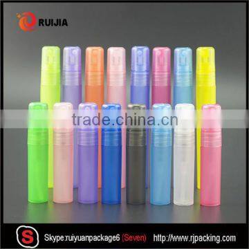 RUI JIA colorful 5ml 10ml 15ml 20ml plalstic perfume bottles with sprayer mist cap                        
                                                                                Supplier's Choice