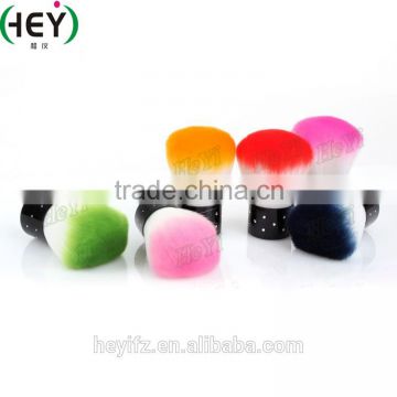 Synthetic Hair Colorful Tip Shimmering Rhinestone Handle Kabuki Powder Brush