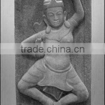 Antique Cham Hindu dancing stone relief DSF-CP031