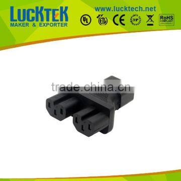 IEC power plug, C14 to 2x C15 Y splitter Power adapter