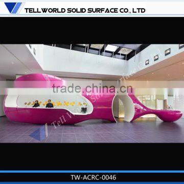 modern fashion fancy design curved counter design/ reception desk/beautiful salon reception desks