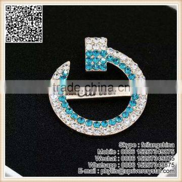 Blue White Diamond Crystal Brooch Pin For Boy And Girl Costume