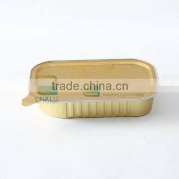 Smooth Wall Golden/Silver Color Aluminium Food Container