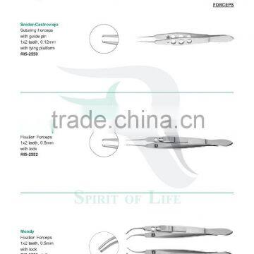 Castroviejo Suturing Forceps 1x2 Teeth, Snider-Castroviejo Suturing Forceps