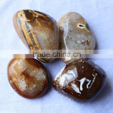 natural polished blood brown agate stone