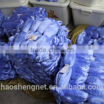 Plastic blue monofilament fishing net