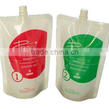 600ml hair spa cream doypack with spout in center