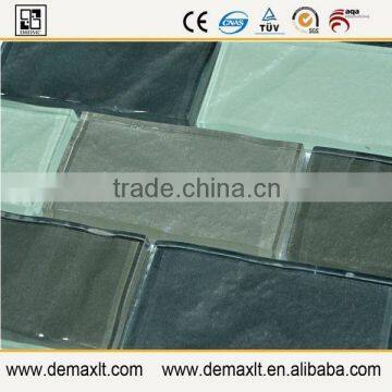 Gray White Black Strip Shape Cube Glass Mosaic Tile for Living Room Hallway Interior Wall Decoration photo-4