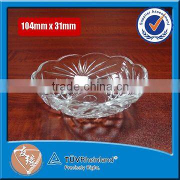 4 intches diameter embossed glass plates wholesale