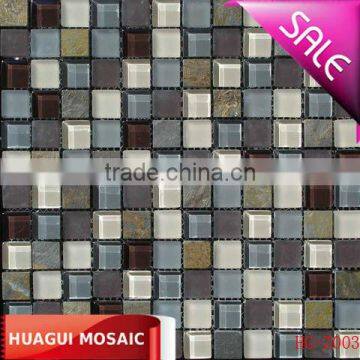 while Matt Glass mixed brown stone Mosaic for shower HG-Z003