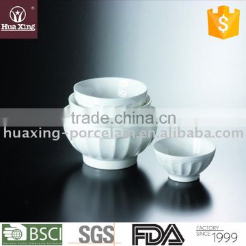 H0832 oem white corundum porcelain white round ceramic hotel bowl