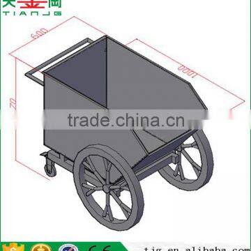 20''Wheel +4"Caster Cold Rolling Steel Metal Concrete Cart photo-4