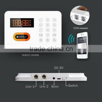 NEW!!! CE RoHS 120 built-in siren Smart Touch panel PSTN wireless home burglar alarm security systems with smart sockets