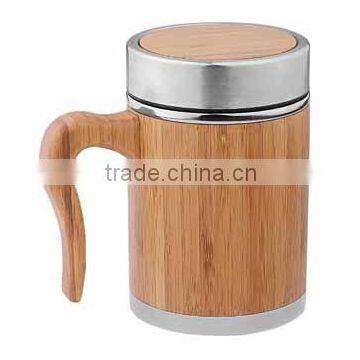 Vacuum cup with 100%natural bamboo